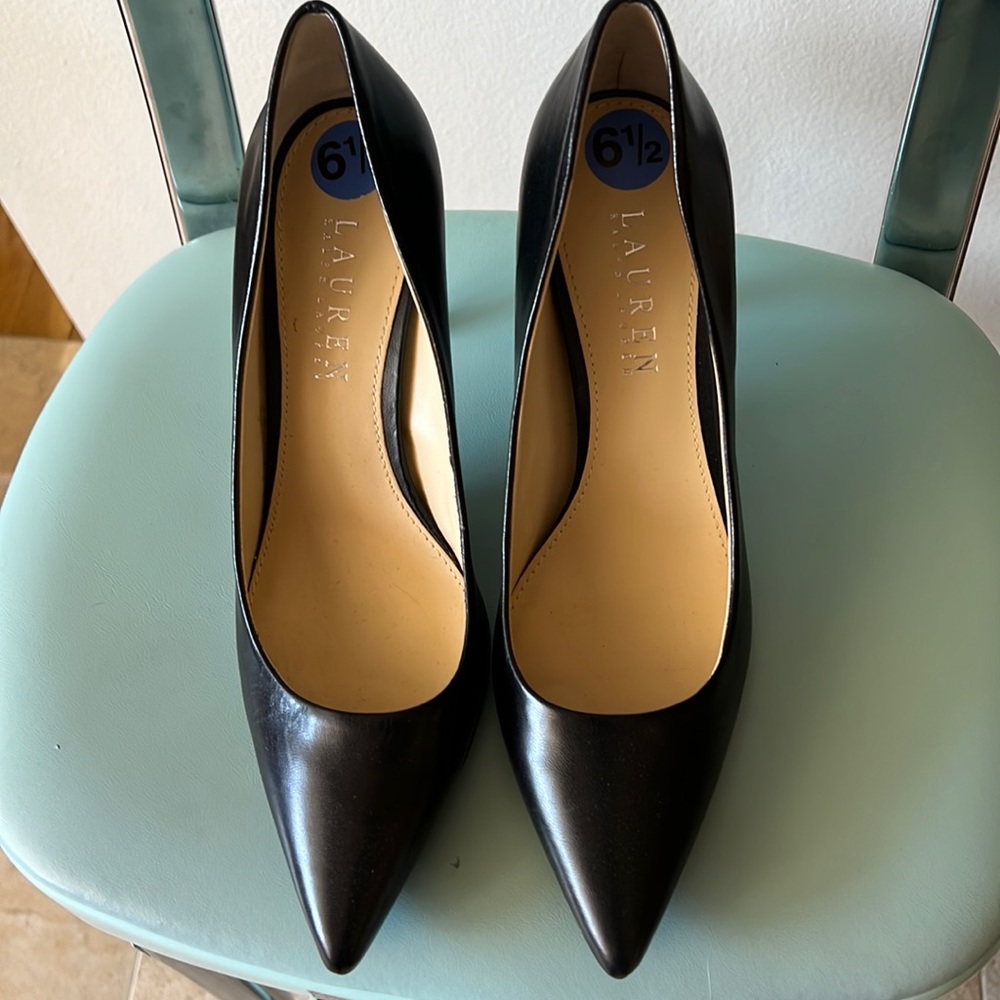 Brand new high heels by Ralph Lauren #6 1/2 black leather